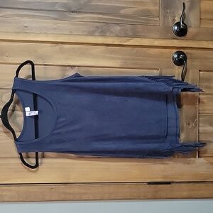 Suede like fringe tank